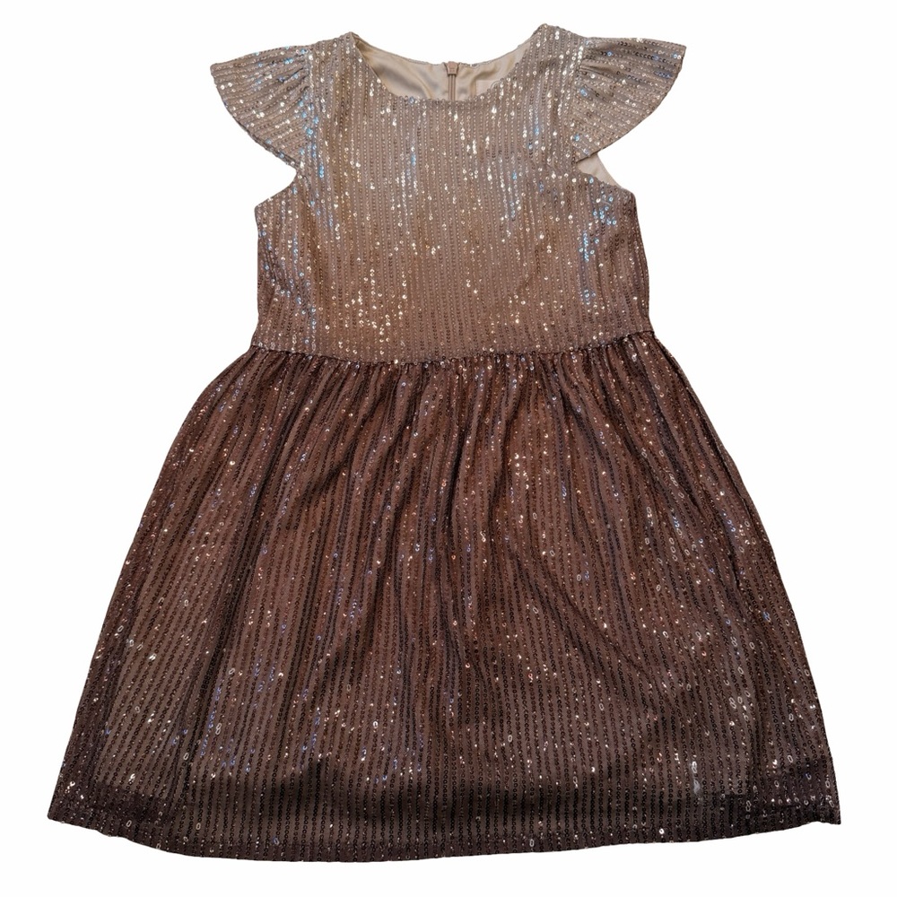 Peek Girls Sequin Flutter Sleeve Party Dress – Size 8